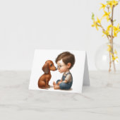 Dachshund Beste Buddy Kaart (Gele Bloem)