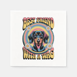 Dachshund Beste Vriend Met Een Kwispel Servet