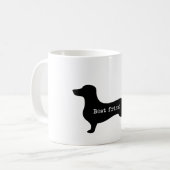 Dachshund beste vriend silhouette mok (Voorkant links)