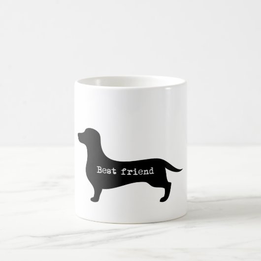 Dachshund beste vriend silhouette mok (Center)
