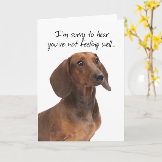 Dachshund Beterschap Kaart (Gele Bloem)