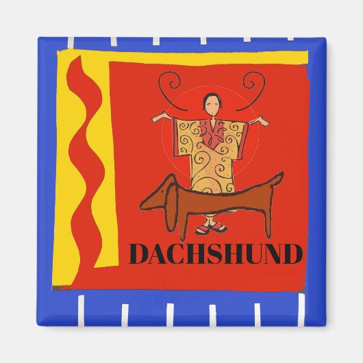 DaCHSHUND, bewerkt tekst Magneet (Voorkant)