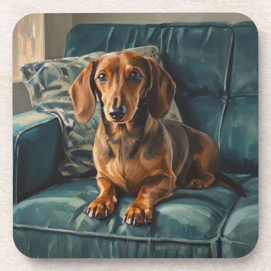 Dachshund Bier Onderzetter (Voorkant)