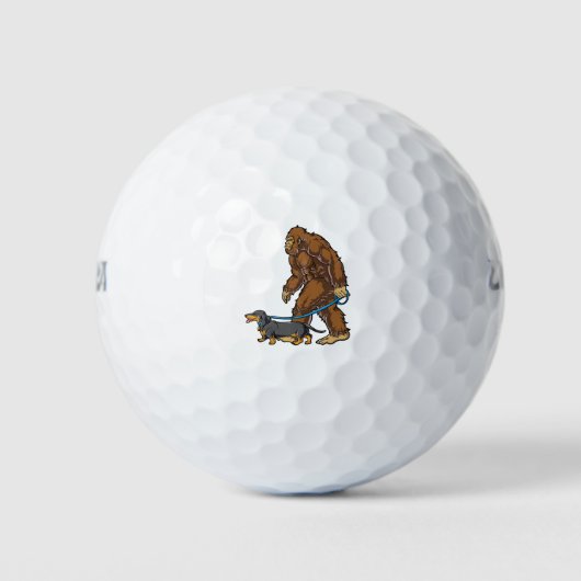 Dachshund Bigfoot Shirt voor mannen vrouwen jongen Golfballen (Voorkant)