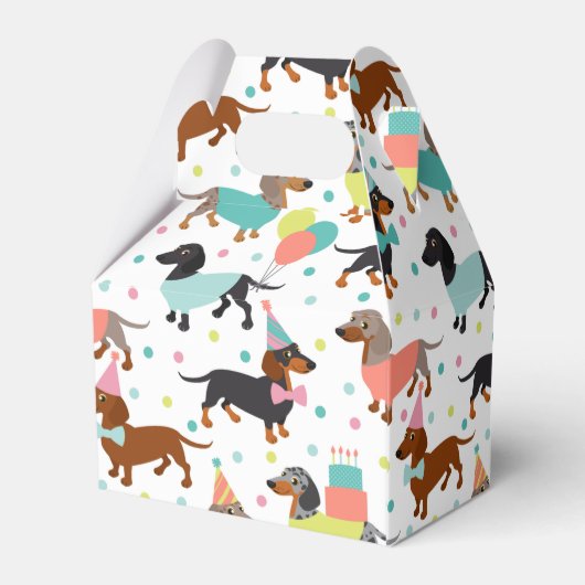 Dachshund Birthday Bedankdoosjes (Achterkant)