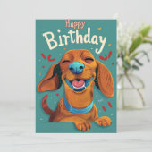 Dachshund Birthday Feestdagenkaart (Staand voorkant)