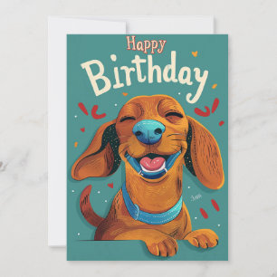 Dachshund Birthday Feestdagenkaart