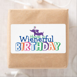 Dachshund Birthday Gift Labels Wienerful Birthday