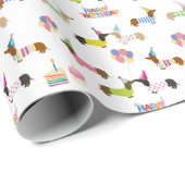 Dachshund Birthday Paper Cadeaupapier (Rol Hoek)