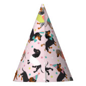 Dachshund Birthday Party Celebration Feesthoedjes (Achterkant)