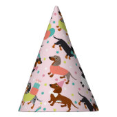 Dachshund Birthday Party Celebration Feesthoedjes (Rechts)