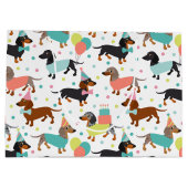 Dachshund Birthday Party Celebration Groot Cadeauzakje (Achterkant)