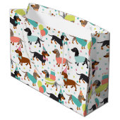 Dachshund Birthday Party Celebration Groot Cadeauzakje (Achterkant Gekanteld)