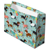 Dachshund Birthday Party Celebration Groot Cadeauzakje (Voorkant Gekanteld)
