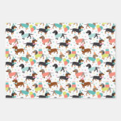 Dachshund Birthday Party Celebration Inpakpapier Vel (Voorkant 3)