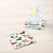 Dachshund Birthday Party Celebration Kartonnen Onderzetters (Insitu)