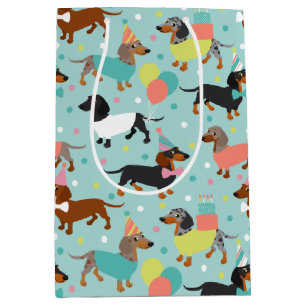 Dachshund Birthday Party Celebration Medium Cadeauzakje