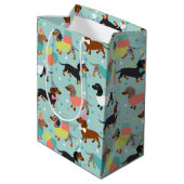 Dachshund Birthday Party Celebration Medium Cadeauzakje (Achterkant Gekanteld)