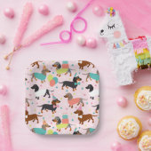 Dachshund Birthday Party Celebration Paper Borden Papieren Bordje (Feest)