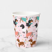 Dachshund Birthday Party Celebration Papieren Bekers (Rechts)