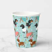 Dachshund Birthday Party Celebration Papieren Bekers (Rechts)