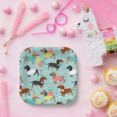 Dachshund Birthday Party Celebration Papieren Bordje (Feest)