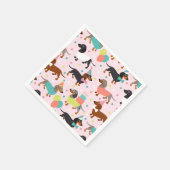 Dachshund Birthday Party Celebration Servet (Hoek)