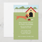 Dachshund Birthday Party Kaart (Voorkant / Achterkant)