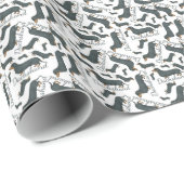 Dachshund Black en Tan Dog glanzend omslagpapier Cadeaupapier (Rol Hoek)