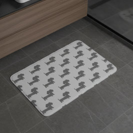 Dachshund Black & Gray Bathroom Décor Bath Mat Rug
