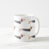 Dachshund Black-kerstkeuken Pattern Koffiemok (Voorkant rechts)