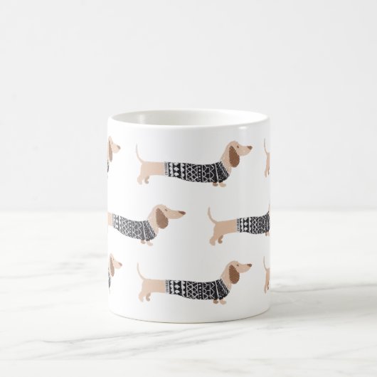 Dachshund Black-kerstkeuken Pattern Koffiemok (Center)