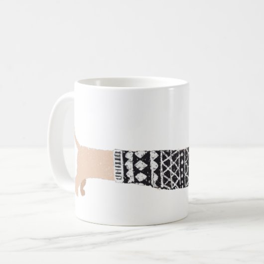 Dachshund Black-kerstkeuken Pattern Koffiemok (Voorkant links)