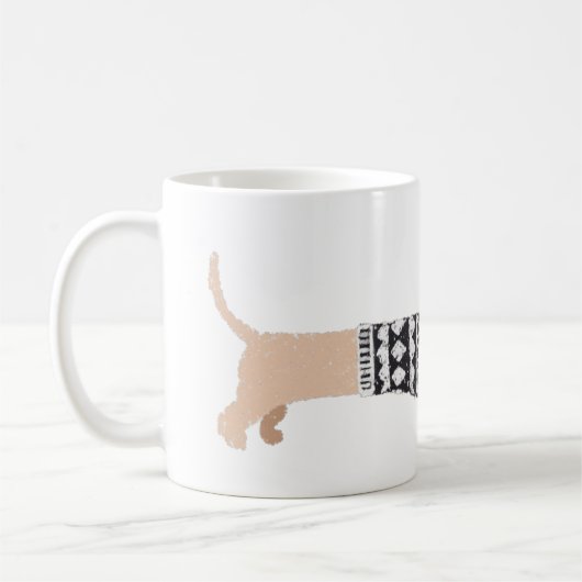 Dachshund Black-kerstkeuken Pattern Koffiemok (Links)