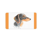 Dachshund BLAD van labels / stickers (Voorkant)