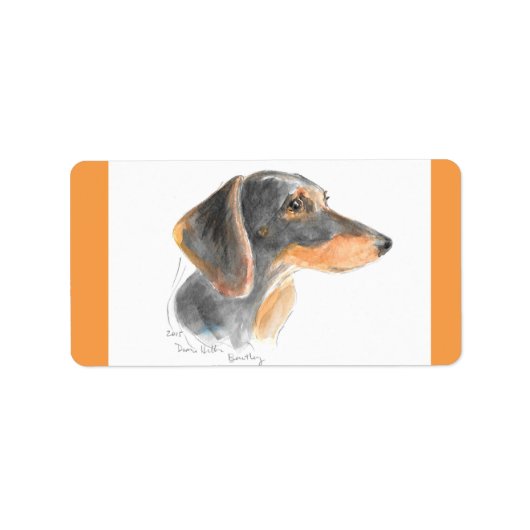 Dachshund BLAD van labels / stickers (Voorkant)