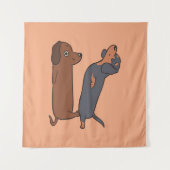 Dachshund blanket|Dachshund Mama Funny|Dachshund Wandkleed (Voorkant (horizontaal))