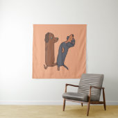 Dachshund blanket|Dachshund Mama Funny|Dachshund Wandkleed (In Situ (horizontaal))