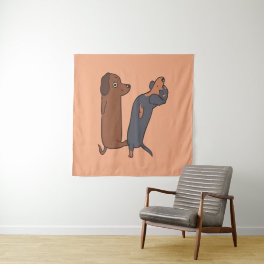 Dachshund blanket|Dachshund Mama Funny|Dachshund Wandkleed (In Situ (horizontaal))