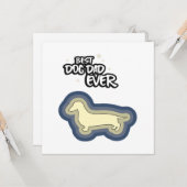 Dachshund Blauw Beste Hond Pap Ooit Ik Wof U Kaart (Voorkant / Achterkant in situ)