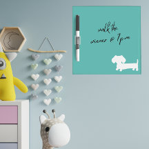 Dachshund Blauw Droog Wis Board Locker Maat
