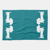 Dachshund Blauwgroen Dish Handdoek Wiener Dog Moms (Horizontaal)