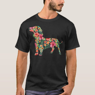 Dachshund Bloem Grappige Hond Silhouet Bloemige Ca T-shirt