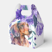 Dachshund Bloemen Partij Favor Box Bedankdoosjes (Achterkant)