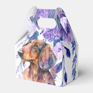 Dachshund Bloemen Partij Favor Box Bedankdoosjes