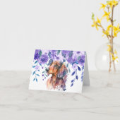 Dachshund Bloemen Wenskaart Kaart (Gele Bloem)