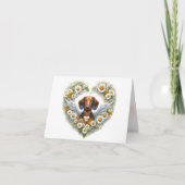 DACHSHUND BLOEMENSYMPATHIE GEPERSONALISEERD HART KAART (Voorkant)