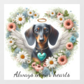 Dachshund Bloemhart Raamsticker (Vel)