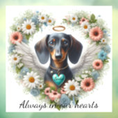 Dachshund Bloemhart Raamsticker (Vel 3)