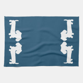 Dachshund Blue Dish Handdoek voor Wiener Hondenlie